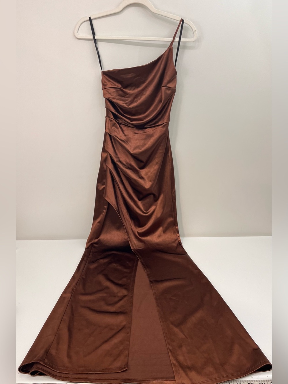Windsor Satin Long One Shoulder Formal Dress